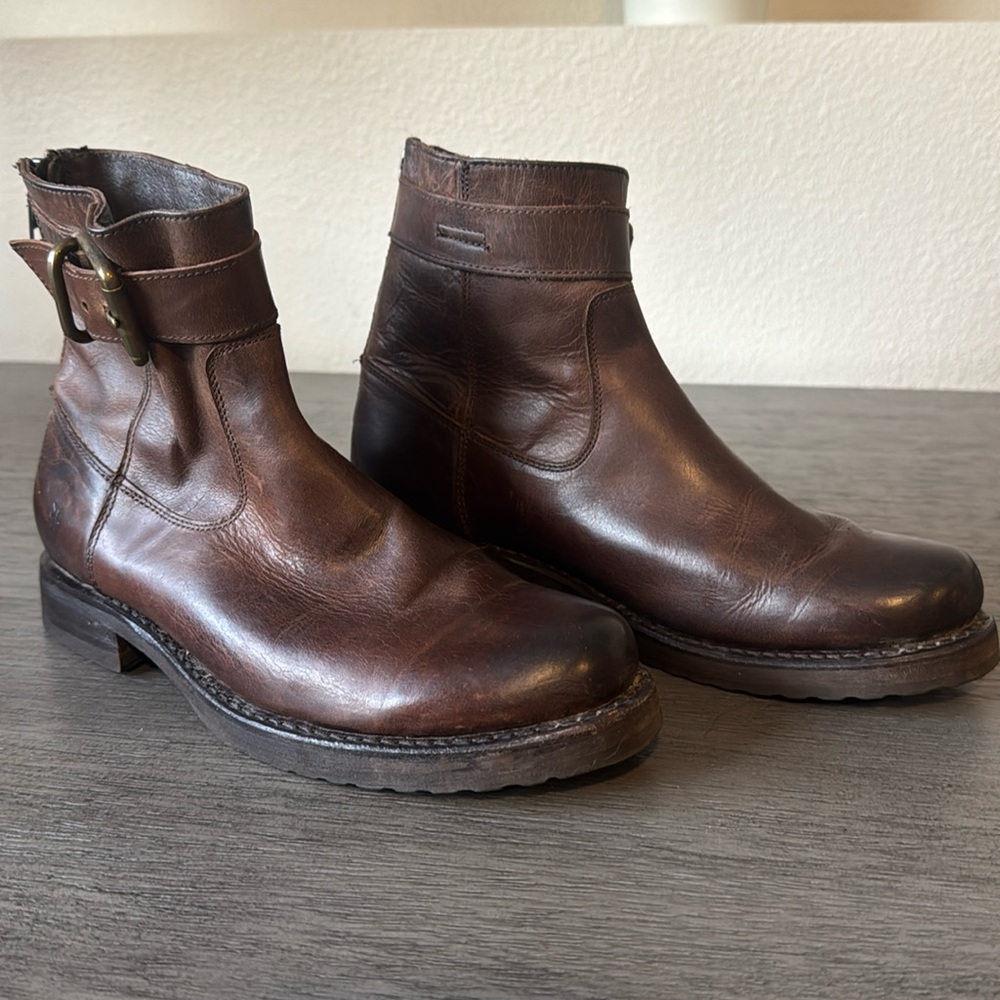 Frye Brown Leather Ankle Boots